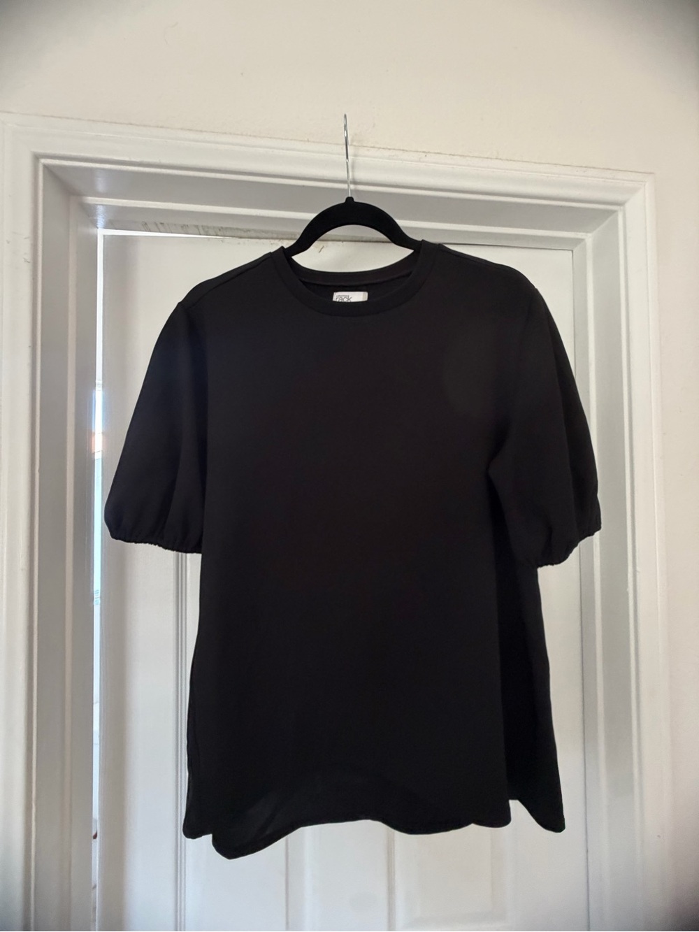 Nordstrom Black Puff-Sleeve Crewneck Tee